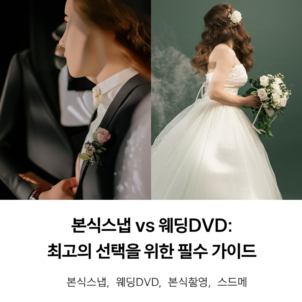 Illustration of 본식스냅 vs 웨딩DVD: 최고의 선택을 위한 필수 가이드