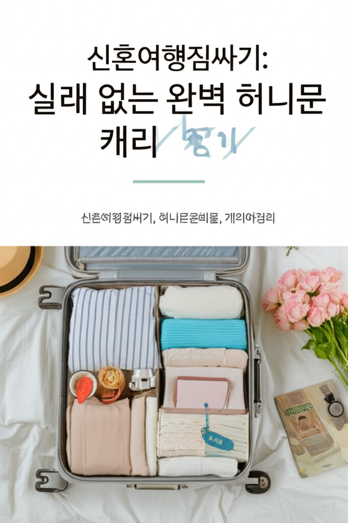 Illustration of 신혼여행짐싸기: 실패 없는 완벽 허니문 캐리어 정리