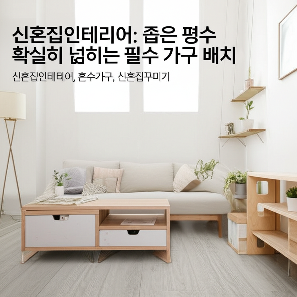 Illustration of 신혼집인테리어: 좁은 평수 확실히 넓히는 필수 가구 배치