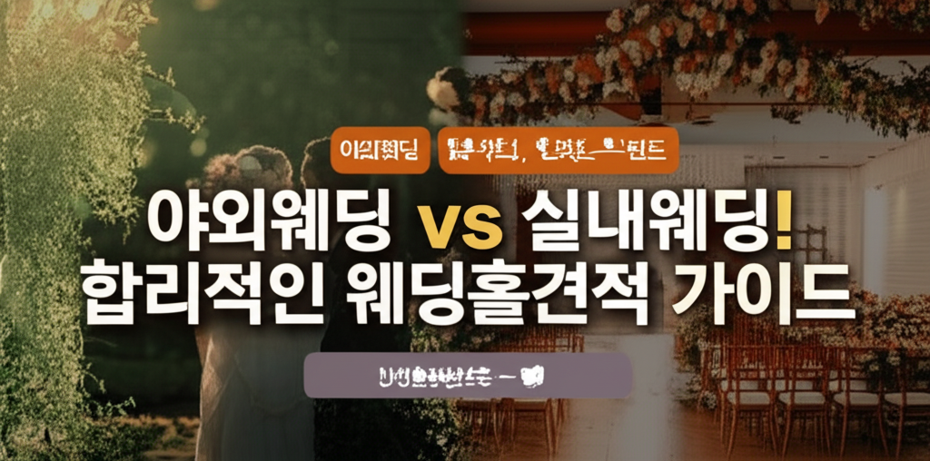 Illustration of 야외웨딩 vs 실내웨딩, 완벽 비교! 합리적인 웨딩홀견적 가이드
