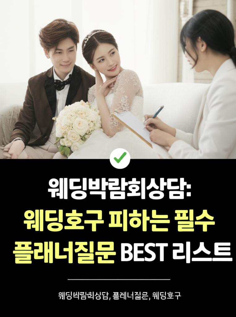 Illustration of 웨딩박람회상담: 웨딩호구 피하는 필수 플래너질문 BEST 리스트