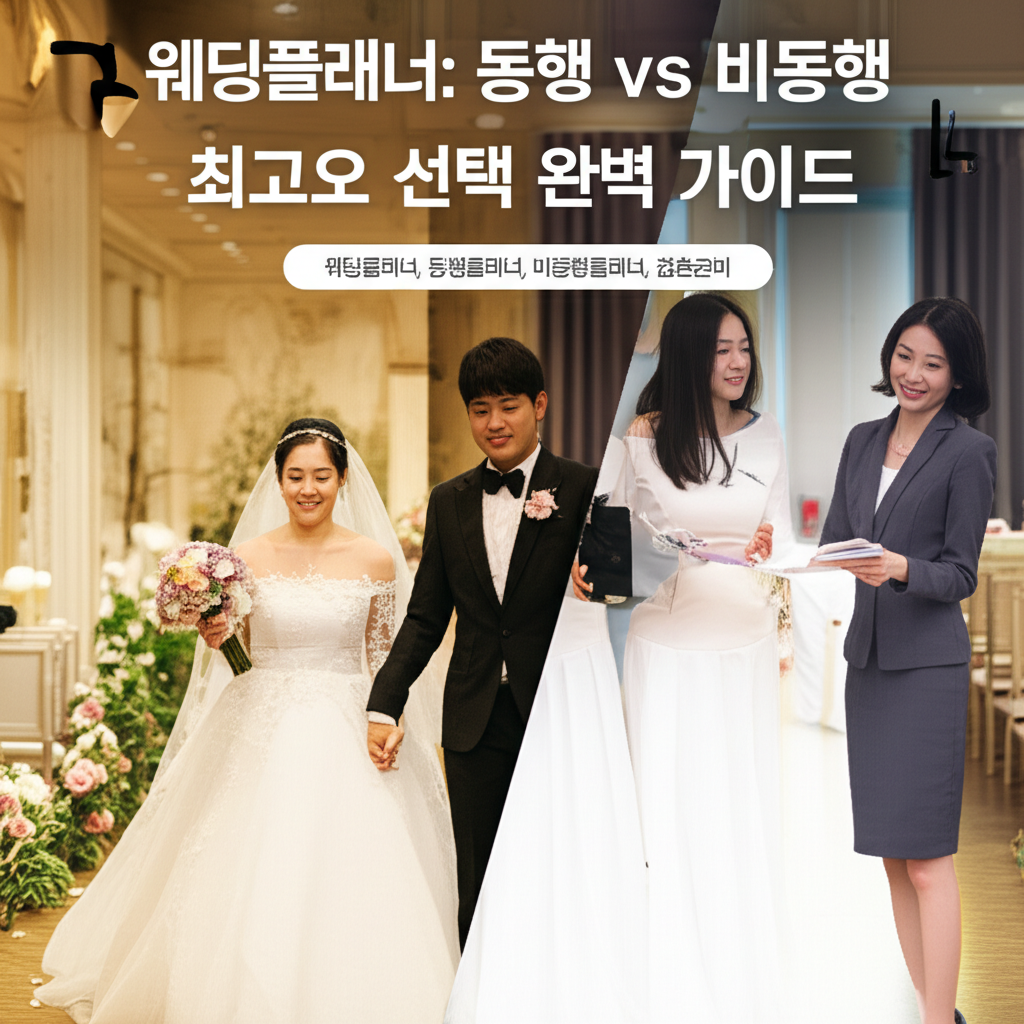 Illustration of 웨딩플래너: 동행 vs 비동행, 최고의 선택 완벽 가이드