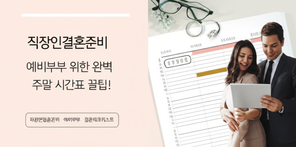 Illustration of 직장인결혼준비, 예비부부 위한 완벽 주말 시간표 꿀팁!