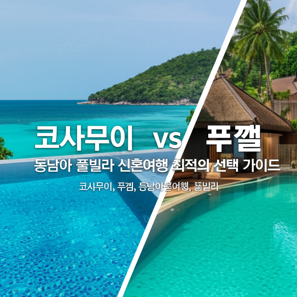 Illustration of 코사무이 vs 푸껫: 동남아 풀빌라 신혼여행 최적의 선택 가이드