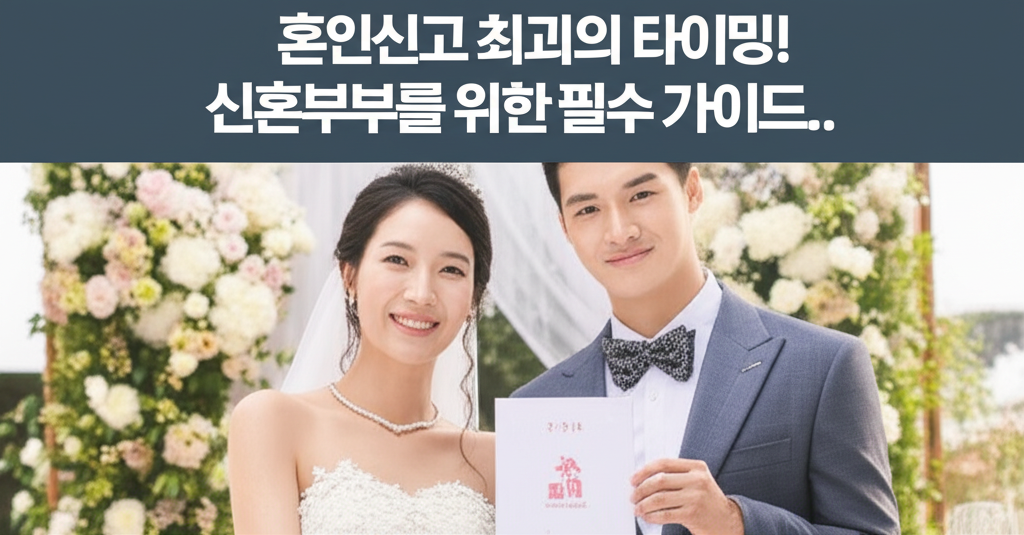 Illustration of 혼인신고, 최고의 타이밍! 신혼부부를 위한 필수 가이드.